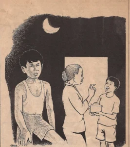 Ilustrasi carpon Baju Lebaran dina majalah Mangle No. 1493