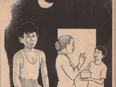 Ilustrasi carpon Baju Lebaran dina majalah Mangle No. 1493