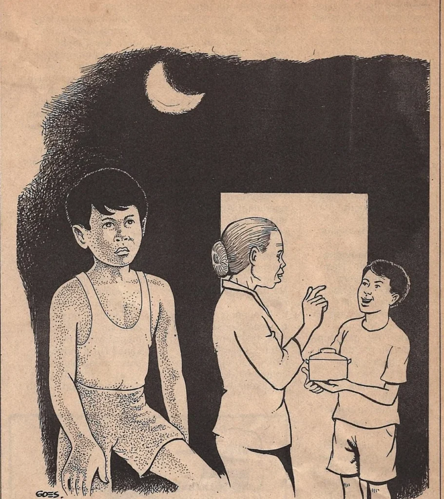 Ilustrasi carpon Baju Lebaran dina majalah Mangle No. 1493