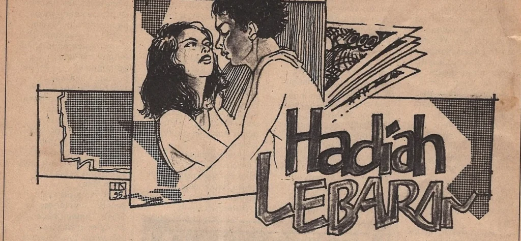 Ilustrasi carpon Hadiah Lebaran dina majalah Mangle No. 1493